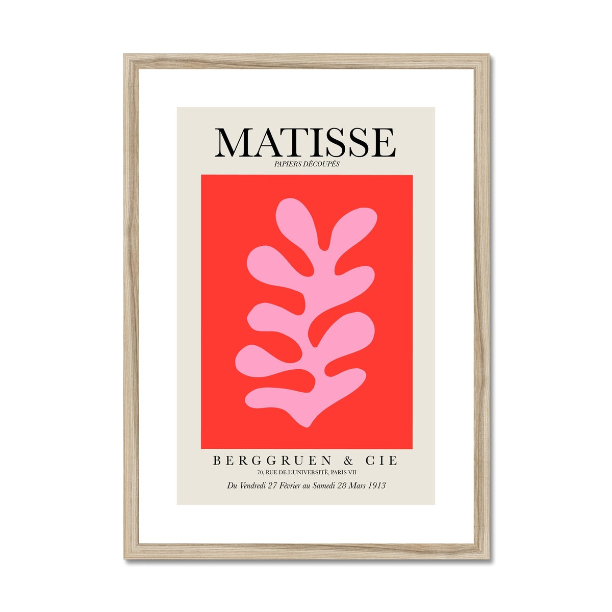 © les muses / Matisse wall art prints featuring flora cut outs or "Papiers Découpés" in a danish pastel style. Matisse exhibition posters with paper cut-outs. Berggruen & Cie museum prints for your gallery wall.