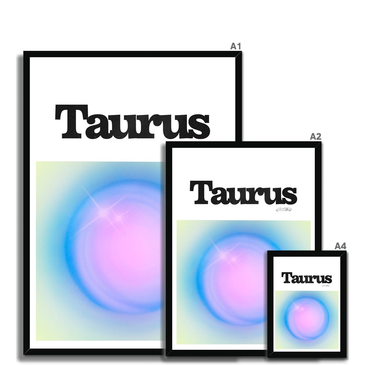 Our Taurus Aura art print is the perfect wall art to show off your star sign. Find a zodiac gradient print or poster in our astrology collection.