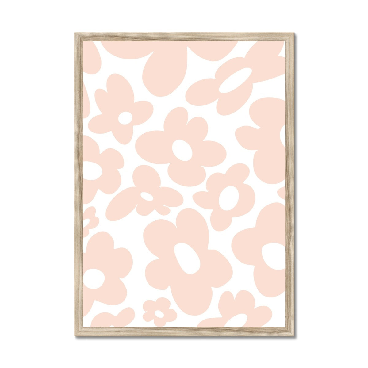 retro flowers / pink Framed Print