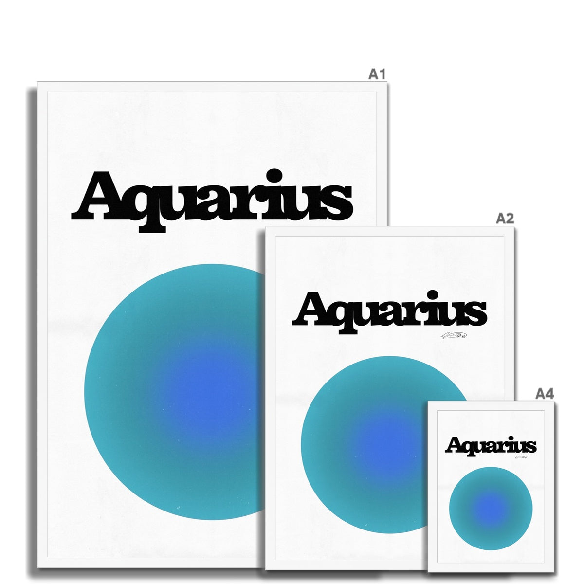 Our Aquarius Aura art print is the perfect wall art to show off your star sign. Find a zodiac gradient print or poster in our astrology collection.