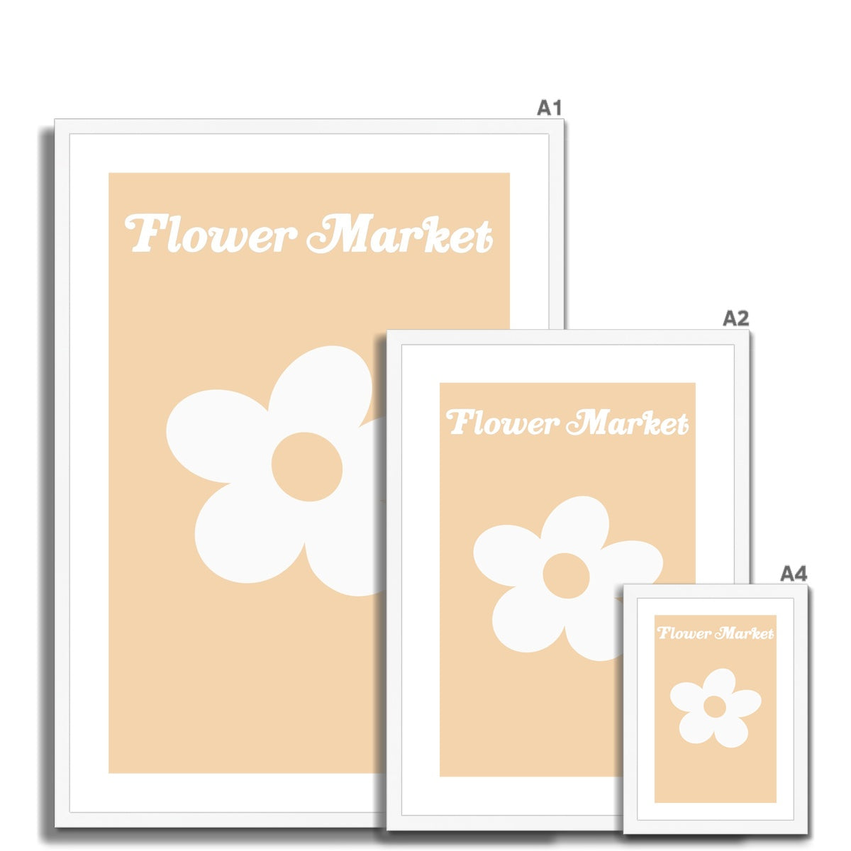 © les muses / Our Flower Market / Daisy collection features wall art with retro daisy designs under original hand drawn typography. Danish pastel posters full of daisies to brighten up any gallery wall. 