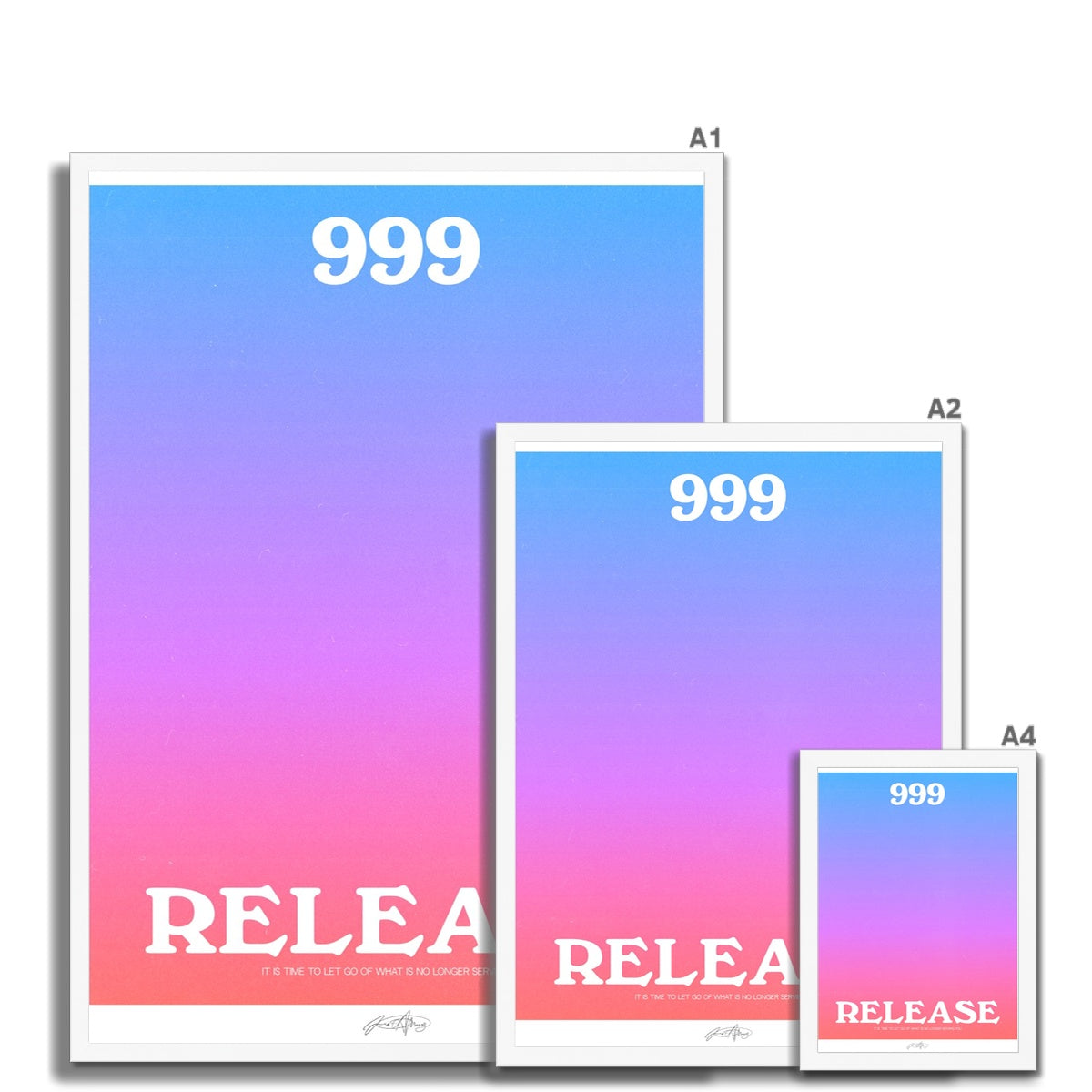 An angel number art print with a gradient aura. Add a touch of angel energy to your walls with a angel number auras. The perfect wall art posters to create a soft and dreamy aesthetic with your apartment or dorm decor. 999 Release: It’s Time To Let Go Of What’s No Longer Serving You.