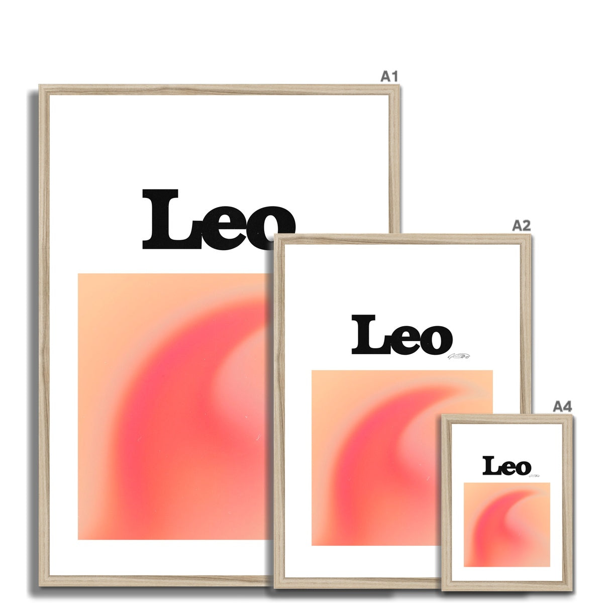 Leo Aura art print by Les Muses. Zodiac sign wall art. Aesthetic gradient star sign poster. Astrology artwork collection.