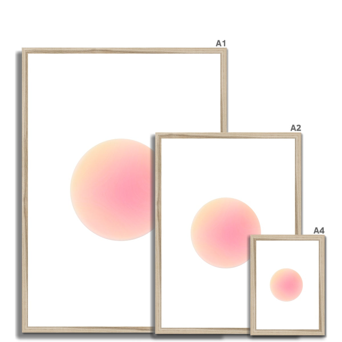 Sunset gradient aura wall art prints featuring warped pastel gradients. Colorful aura gradient posters perfect as aesthetic dorm and apartment decor.