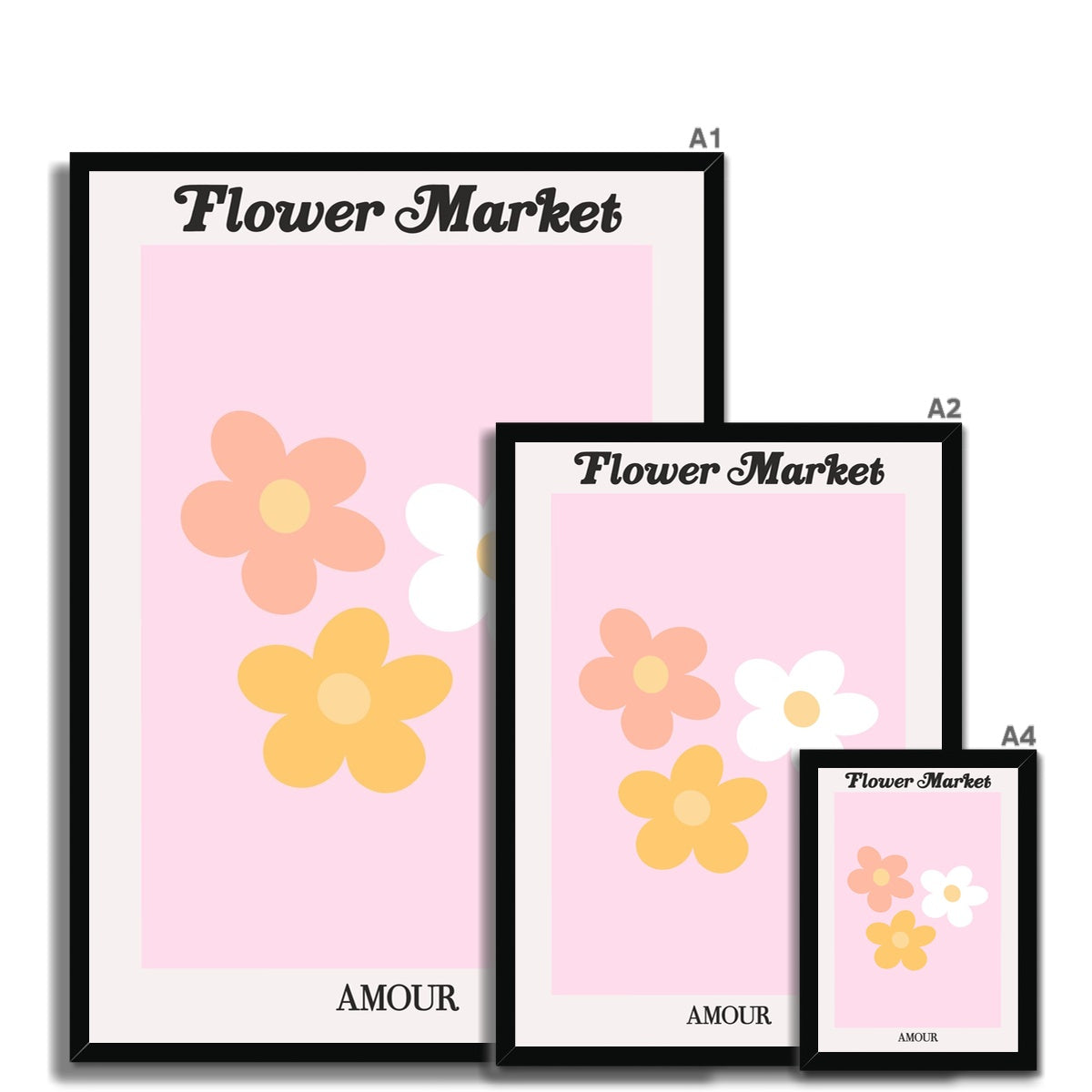 Our Flower Market collection features wall art with vibrant floral illustrations under original hand drawn typography. Danish pastel posters full of flowers that will brighten up any gallery wall. The full resolution art prints of our popular Flower Market and Fruit Market designs are available only from Les Muses. 