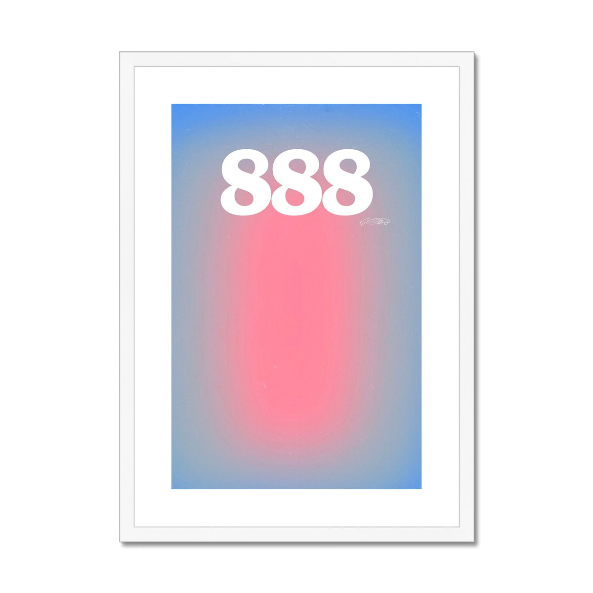 An angel number art print with a gradient aura. Add a touch of angel energy to your walls with a angel number auras. The perfect wall art posters to create a soft and dreamy aesthetic with your apartment or dorm decor. 888 Balance: Everything Is Falling Into Place As It’s Meant To Be.