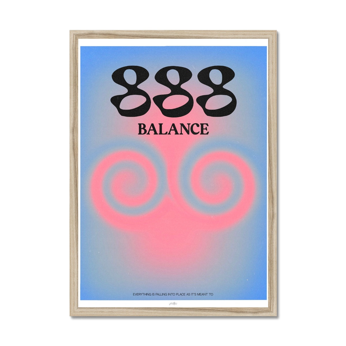 An angel number art print with a gradient aura. Add a touch of angel energy to your walls with a angel number auras. The perfect wall art posters to create a soft and dreamy aesthetic with your apartment or dorm decor. 888 Balance: Everything Is Falling Into Place As It’s Meant To Be.