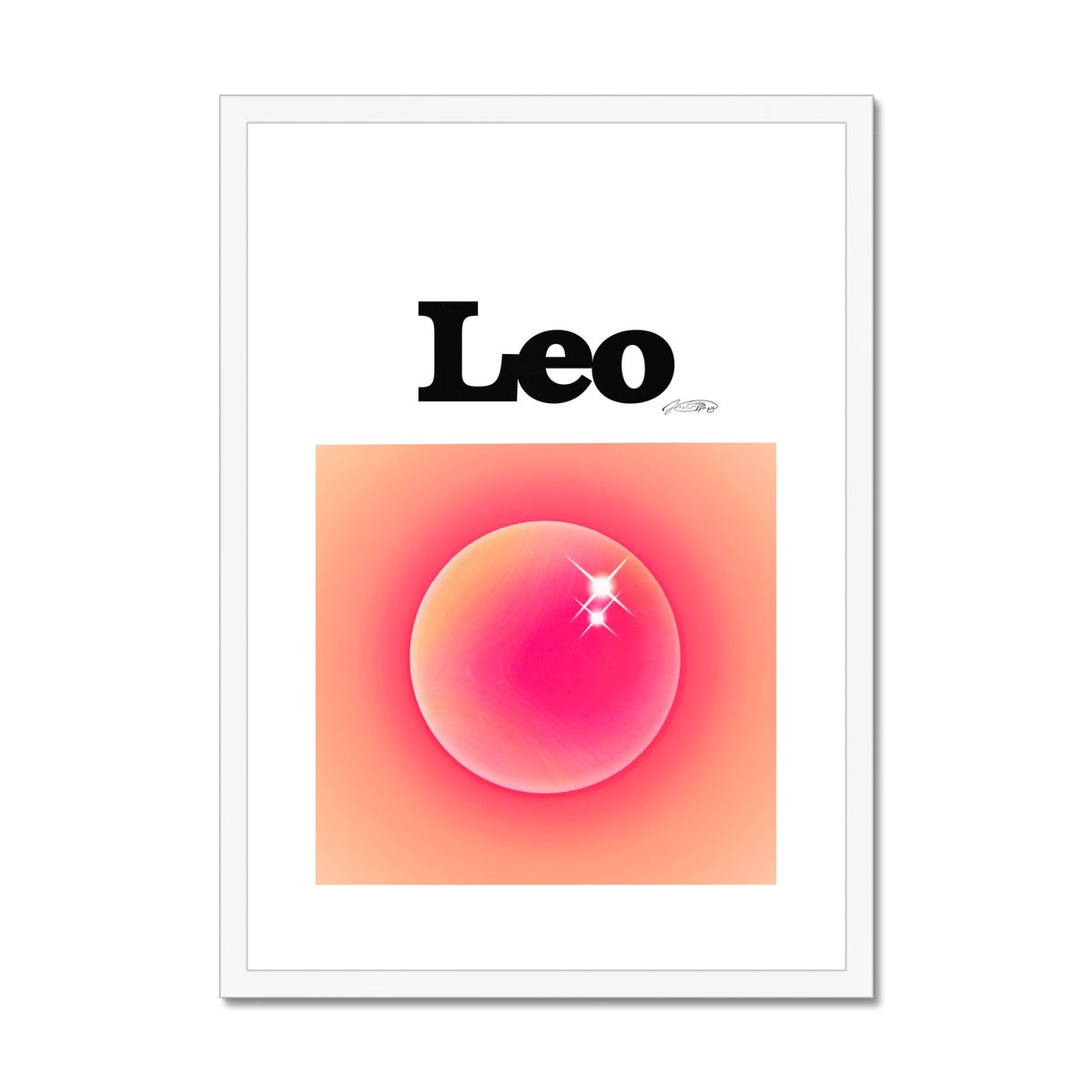 Leo Aura art print by Les Muses. Zodiac sign wall art. Aesthetic gradient star sign poster. Astrology artwork collection.