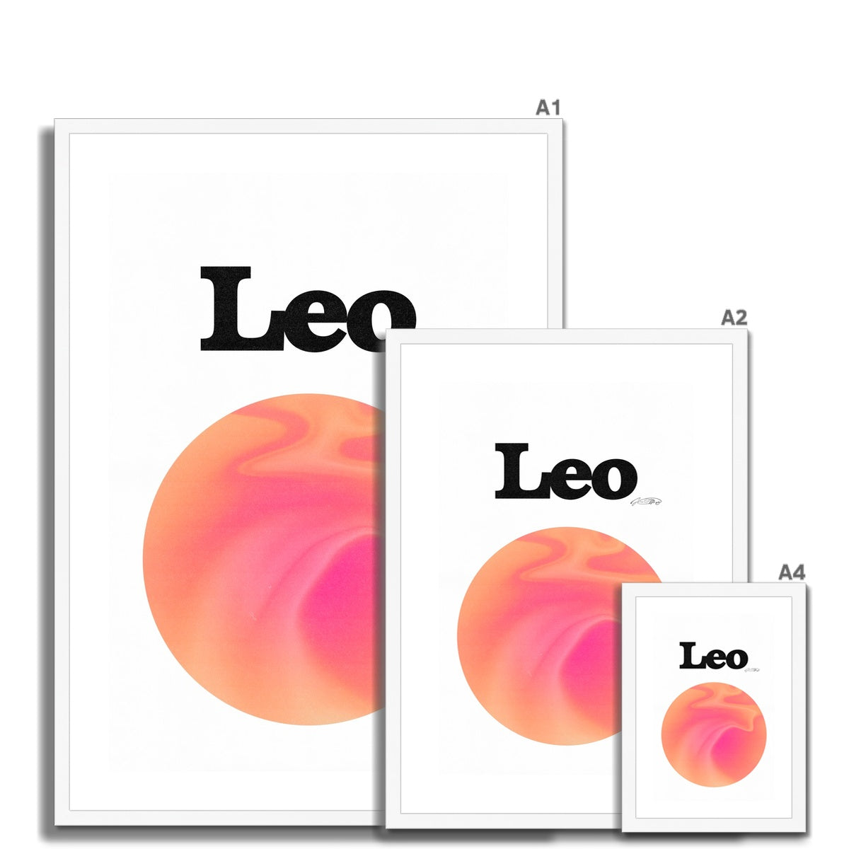 Leo Aura art print by Les Muses. Zodiac sign wall art. Aesthetic gradient star sign poster. Astrology artwork collection.