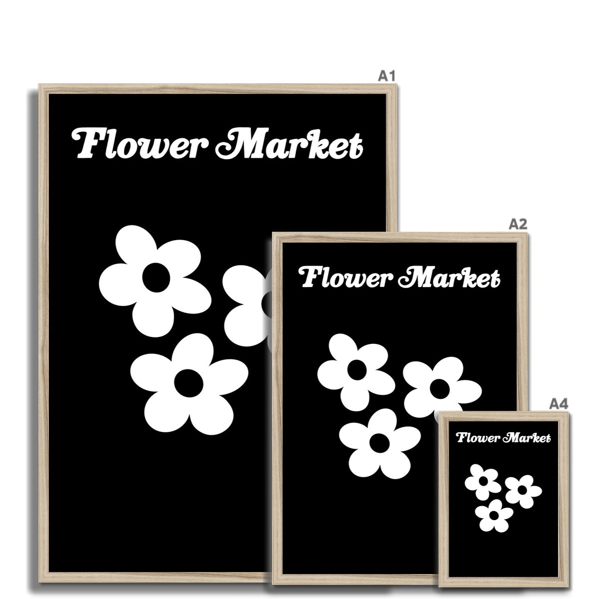 © les muses / Our Flower Market / Daisy collection features wall art with retro daisy designs under original hand drawn typography. Danish pastel posters full of daisies to brighten up any gallery wall. 