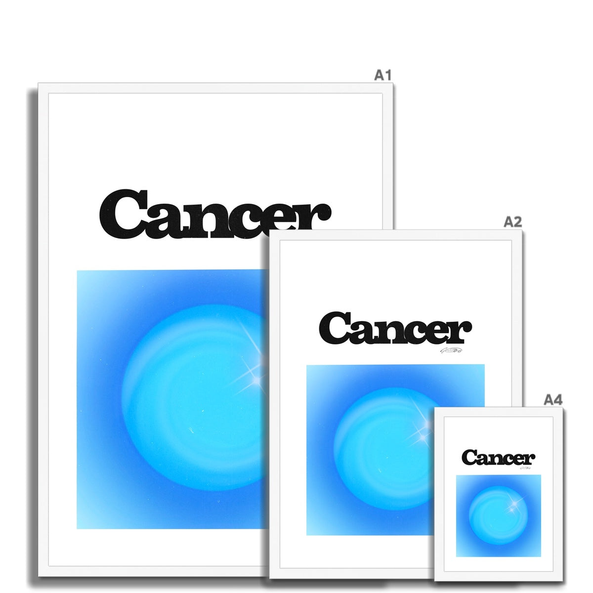 Our Cancer Aura art print is the perfect wall art to show off your star sign. Find a zodiac gradient print or poster in our astrology collection.