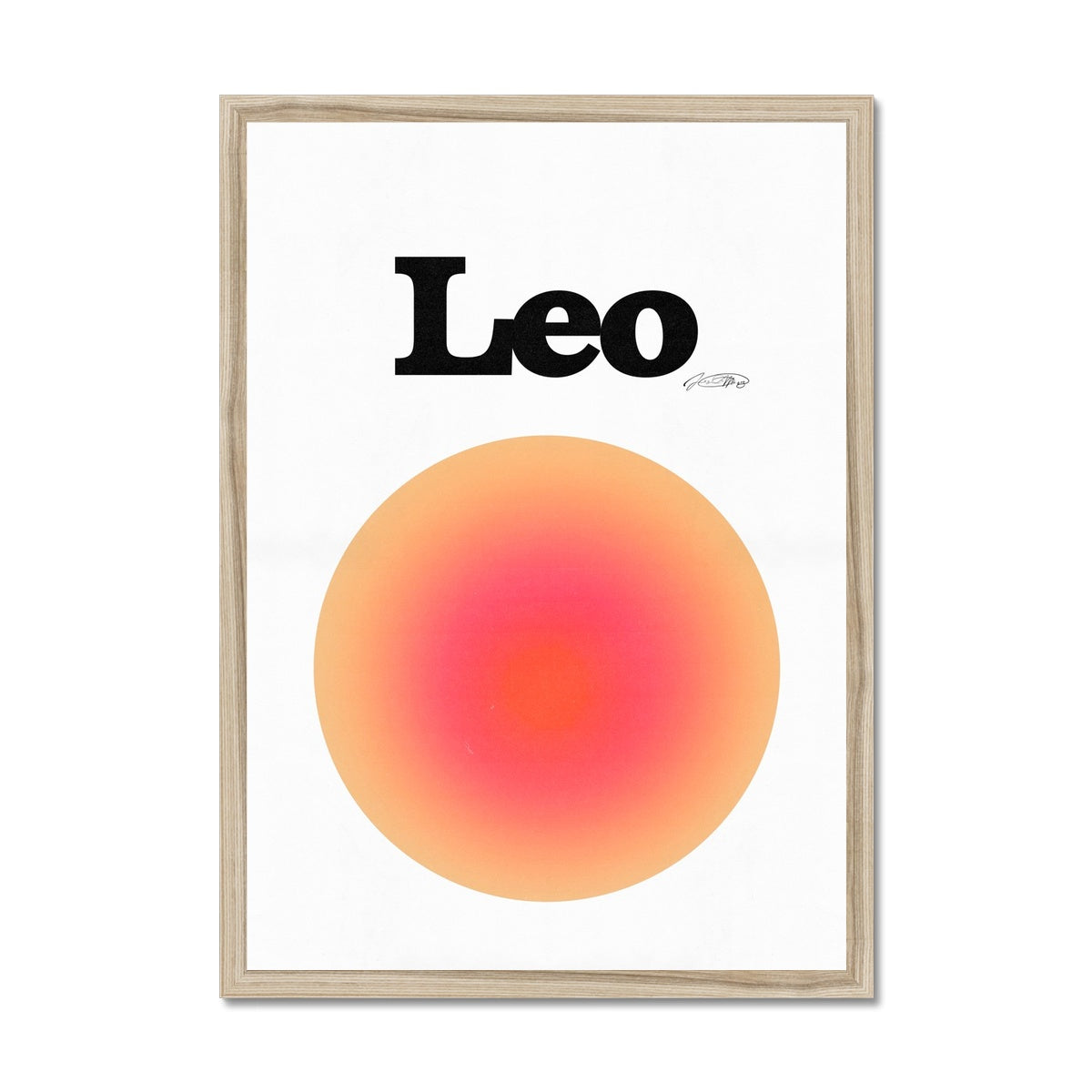 Leo Aura art print by Les Muses. Zodiac sign wall art. Aesthetic gradient star sign poster. Astrology artwork collection.