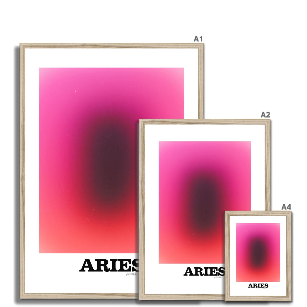 Our Aries Aura art print is the perfect wall art to show off your star sign. Find a zodiac gradient print or poster in our astrology collection.