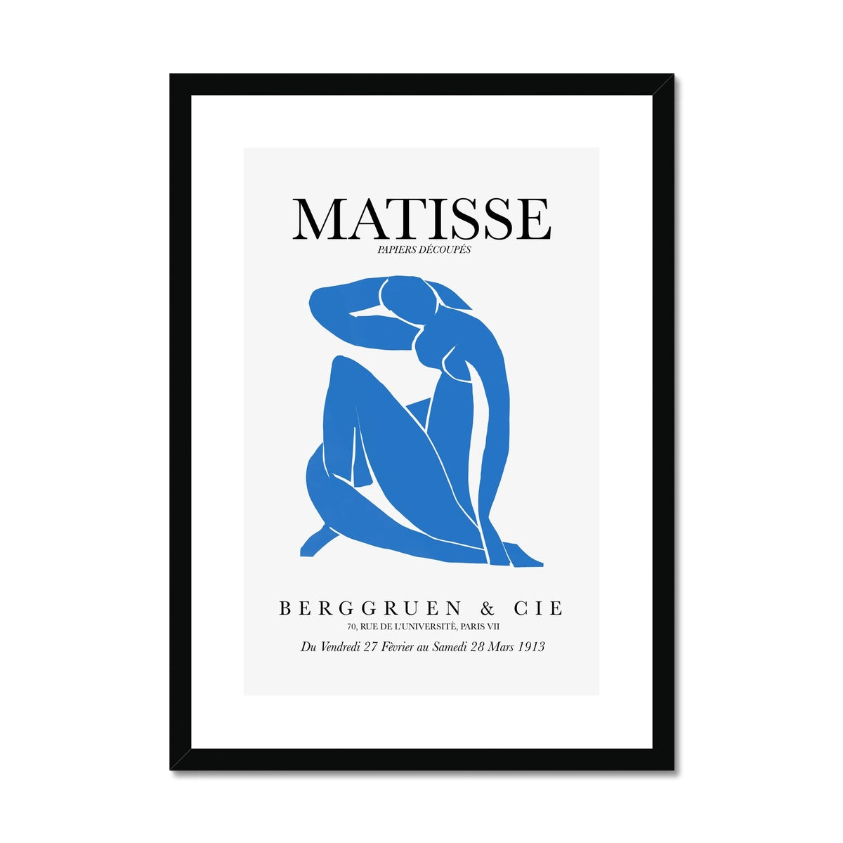 © les muses / Matisse wall art prints featuring nude figure cut outs or "Papiers Découpés" in a danish pastel style. Matisse exhibition posters with paper cut-outs. Berggruen & Cie museum prints for your gallery wall.