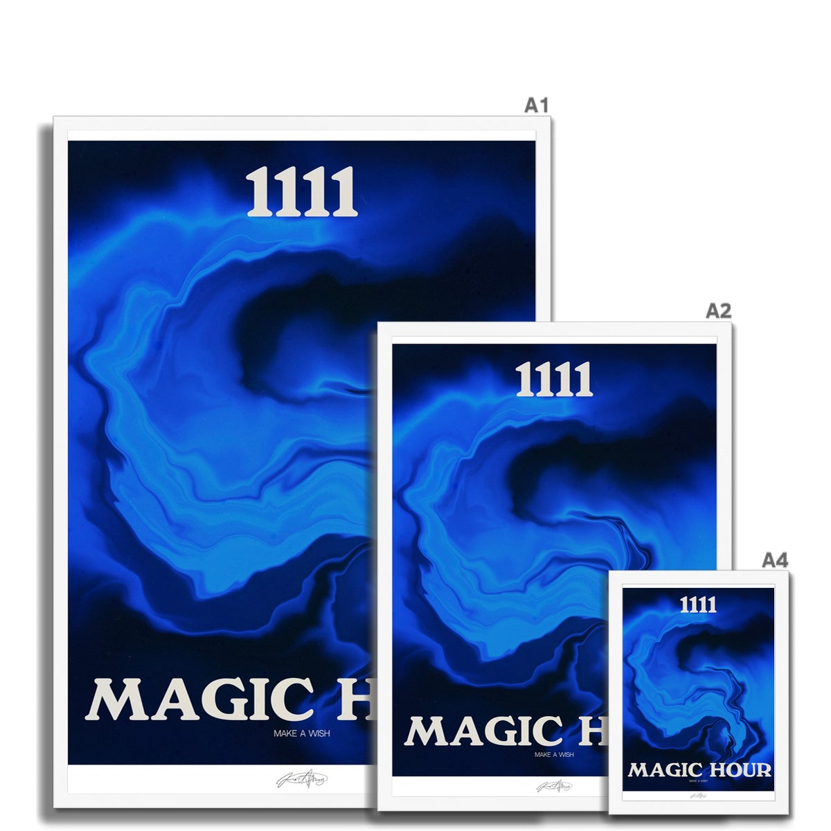 An angel number art print with a gradient aura. Add a touch of angel energy to your walls with a angel number auras. The perfect wall art posters to create a soft and dreamy aesthetic with your apartment or dorm decor. 1111 Magic Hour: Make A Wish.