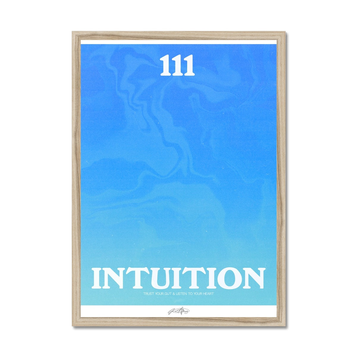 An angel number art print with a gradient aura. Add a touch of angel energy to your walls with a angel number auras. The perfect wall art posters to create a soft and dreamy aesthetic with your apartment or dorm decor. 111 Intuition: Trust Your Gut & Listen To Your Heart