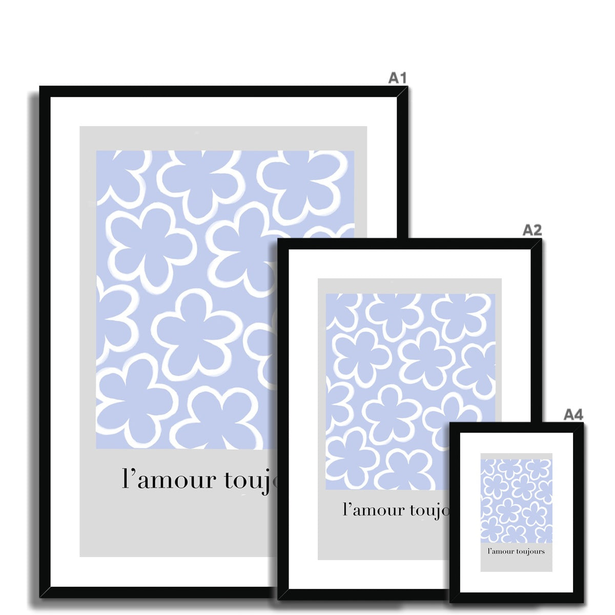 fleurs / l'amour toujours Framed & Mounted Print