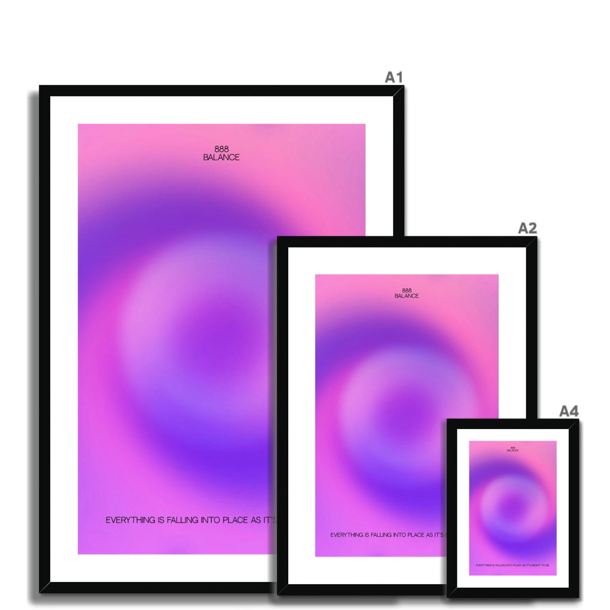 An angel number art print with a gradient aura. Add a touch of angel energy to your walls with a angel number auras. The perfect wall art posters to create a soft and dreamy aesthetic with your apartment or dorm decor. 888 Balance: Everything Is Falling Into Place As It’s Meant To Be.