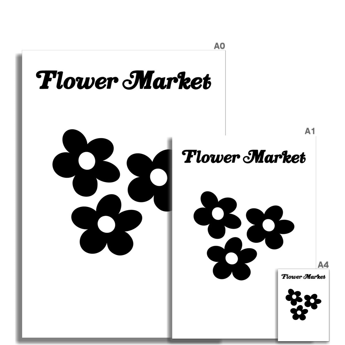 © les muses / Our Flower Market / Daisy collection features wall art with retro daisy designs under original hand drawn typography. Danish pastel posters full of daisies to brighten up any gallery wall. 