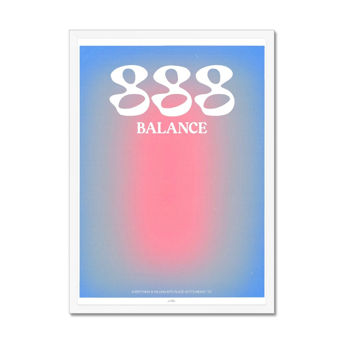 An angel number art print with a gradient aura. Add a touch of angel energy to your walls with a angel number auras. The perfect wall art posters to create a soft and dreamy aesthetic with your apartment or dorm decor. 888 Balance: Everything Is Falling Into Place As It’s Meant To Be.