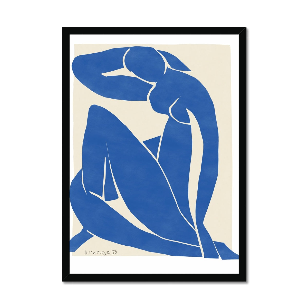 © les muses / Matisse wall art prints featuring nude figure cut outs or "Papiers Découpés" in a danish pastel style. Matisse exhibition posters with paper cut-outs. Berggruen & Cie museum prints for your gallery wall.