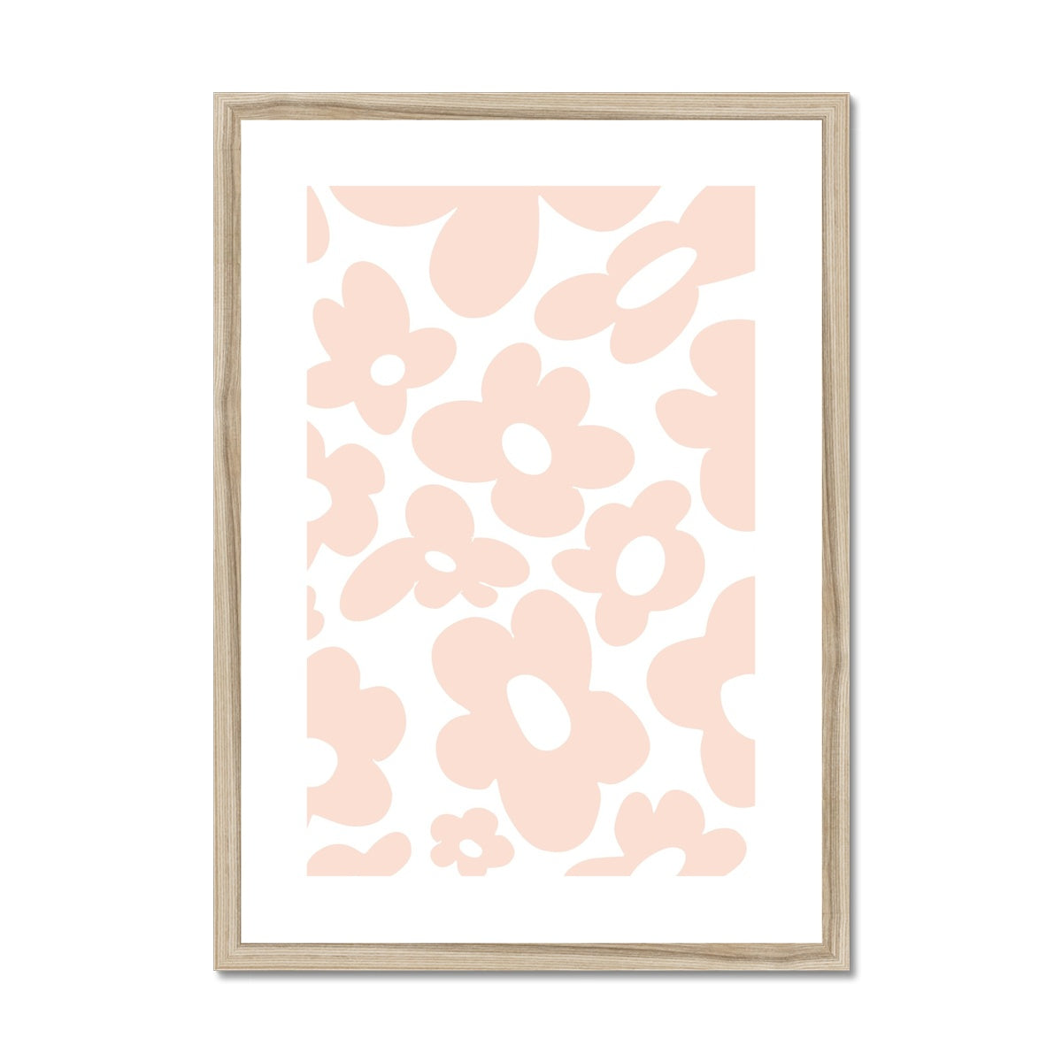 Retro flowers / Pink Framed & Mounted Print