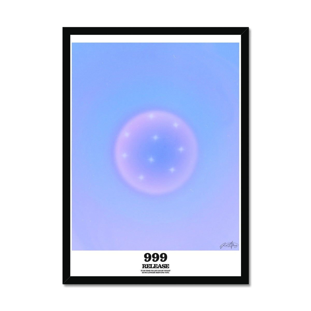 An angel number art print with a gradient aura. Add a touch of angel energy to your walls with a angel number auras. The perfect wall art posters to create a soft and dreamy aesthetic with your apartment or dorm decor. 999 Release: It’s Time To Let Go Of What’s No Longer Serving You.