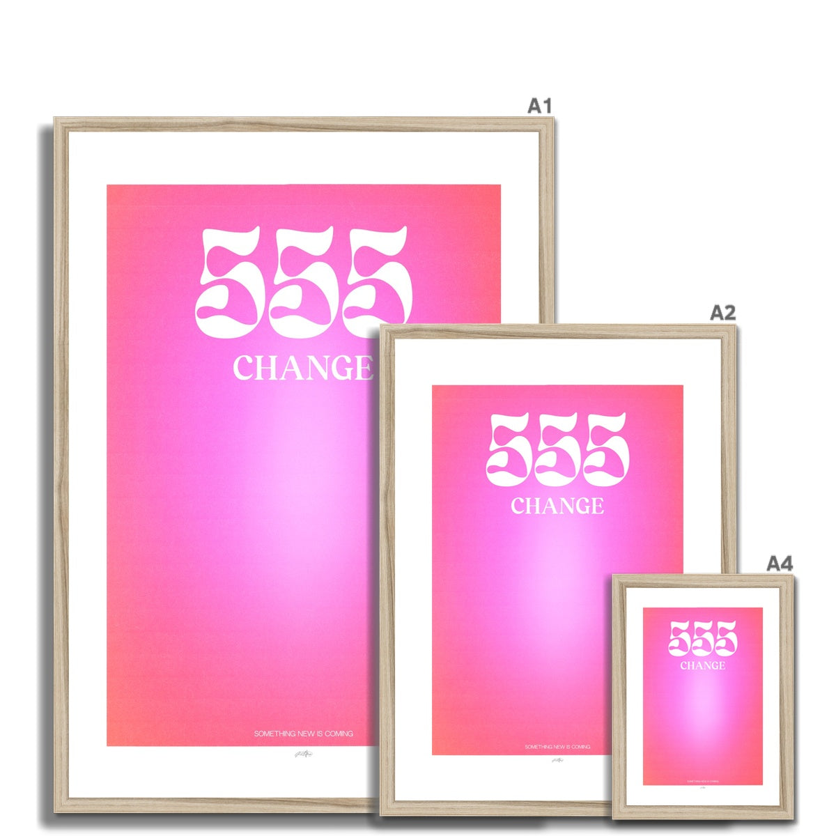 An angel number art print with a gradient aura. Add a touch of angel energy to your walls with a angel number auras. The perfect wall art posters to create a soft and dreamy aesthetic with your apartment or dorm decor. 555 Change: Something New Is Coming.