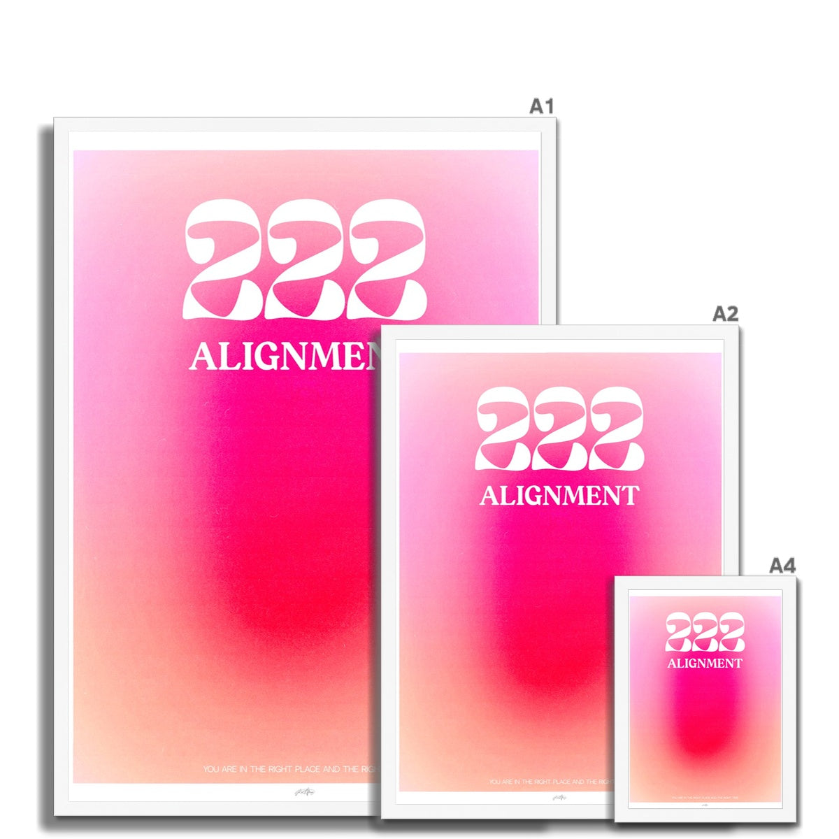 An angel number art print with a gradient aura. Add a touch of angel energy to your walls with a angel number auras. The perfect wall art posters to create a soft and dreamy aesthetic with your apartment or dorm decor. 222 Alignment: You Are In The Right Place And The Right Time.