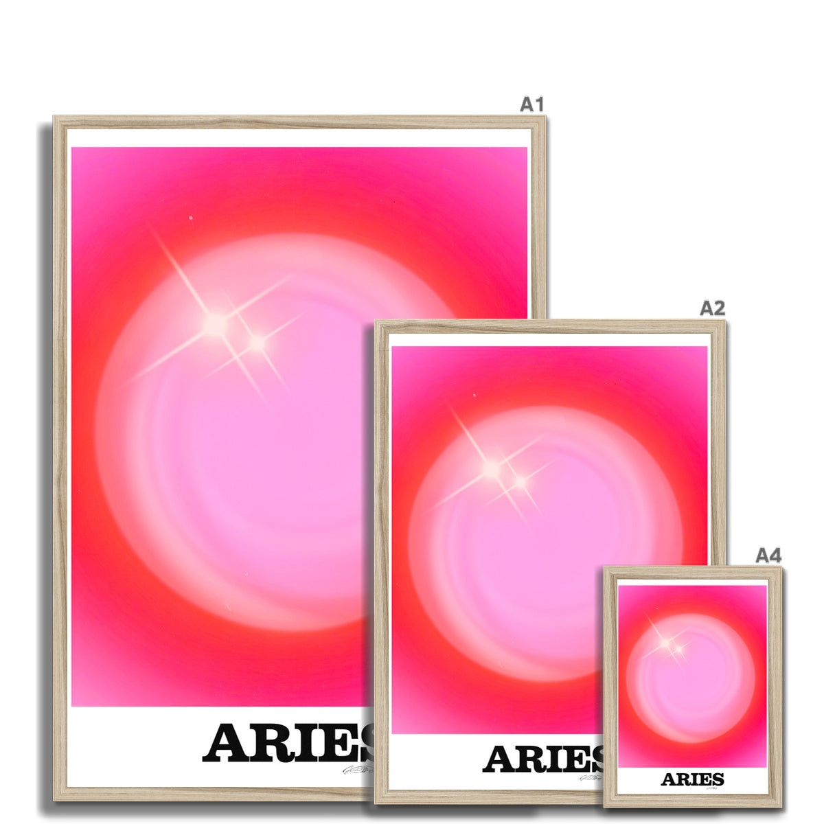 Our Aries Aura art print is the perfect wall art to show off your star sign. Find a zodiac gradient print or poster in our astrology collection.