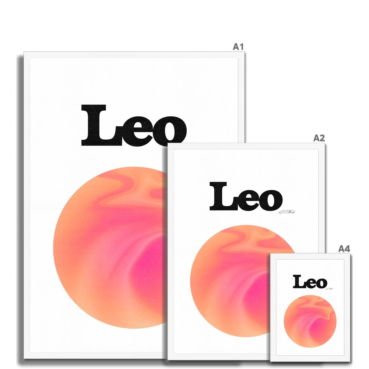 Leo Aura art print by Les Muses. Zodiac sign wall art. Aesthetic gradient star sign poster. Astrology artwork collection.