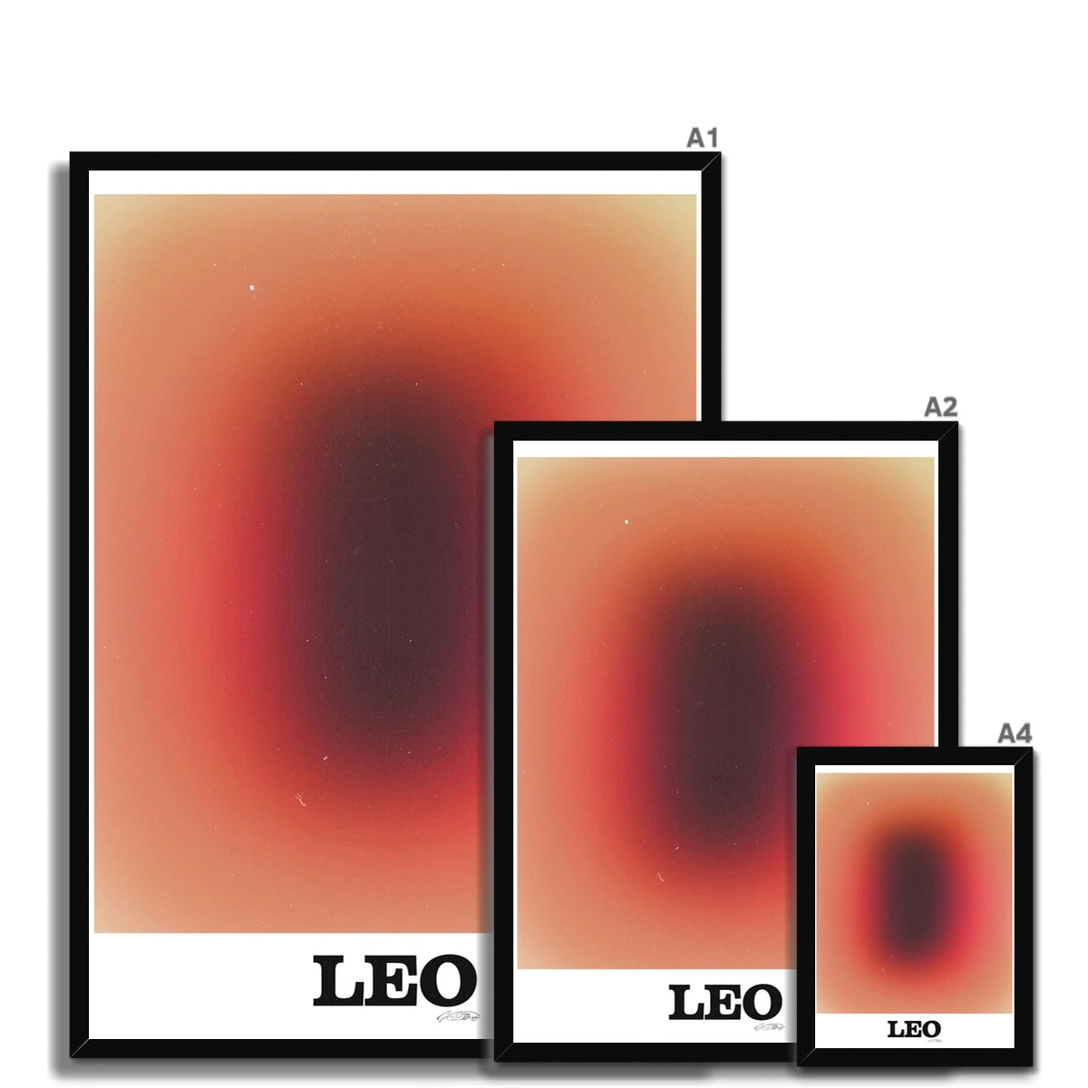 Leo Aura art print by Les Muses. Zodiac sign wall art. Aesthetic gradient star sign poster. Astrology artwork collection.