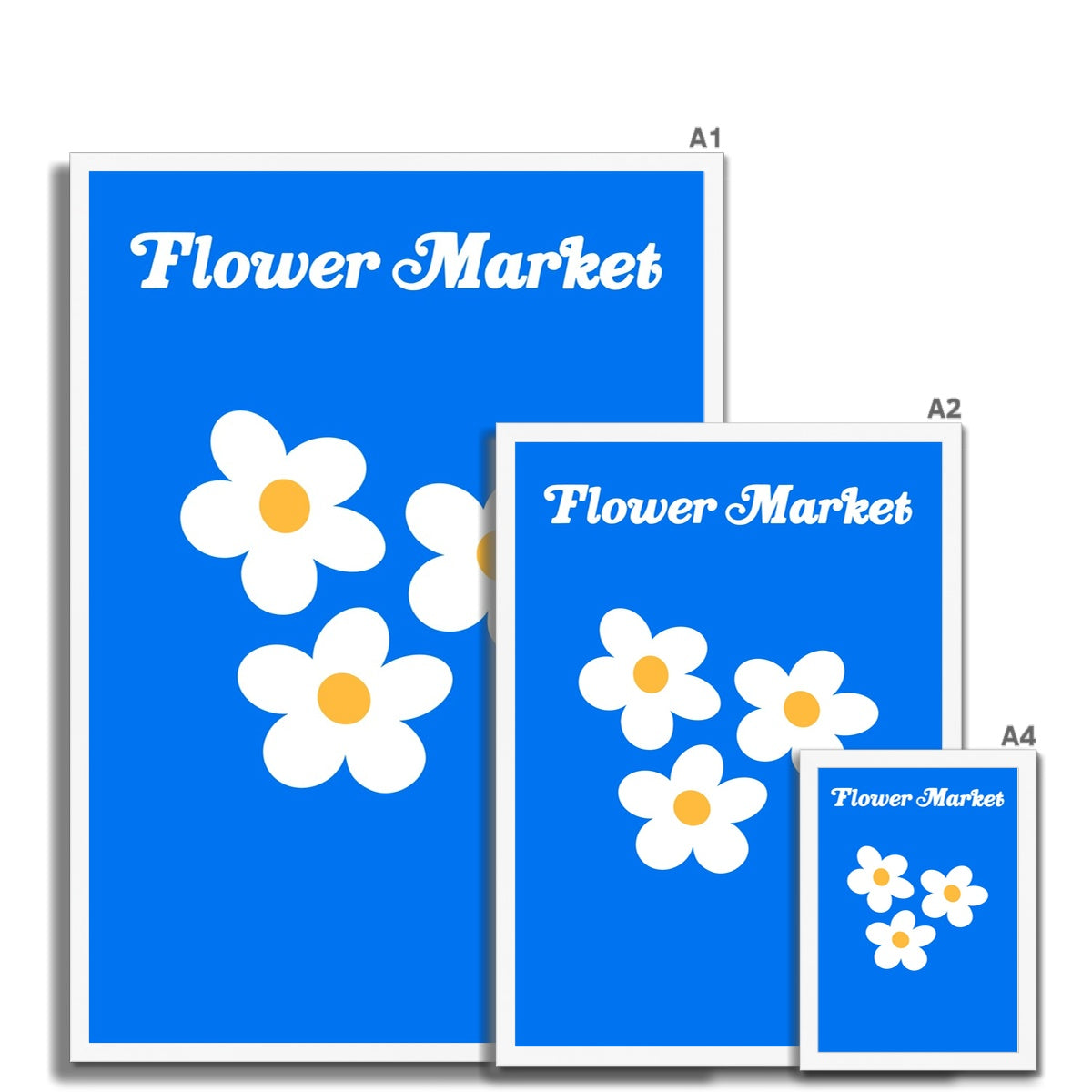 © les muses / Our Flower Market / Daisy collection features wall art with retro daisy designs under original hand drawn typography. Danish pastel posters full of daisies to brighten up any gallery wall. 