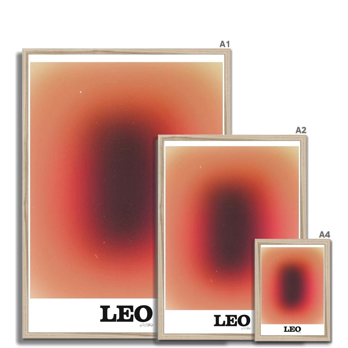 Leo Aura art print by Les Muses. Zodiac sign wall art. Aesthetic gradient star sign poster. Astrology artwork collection.