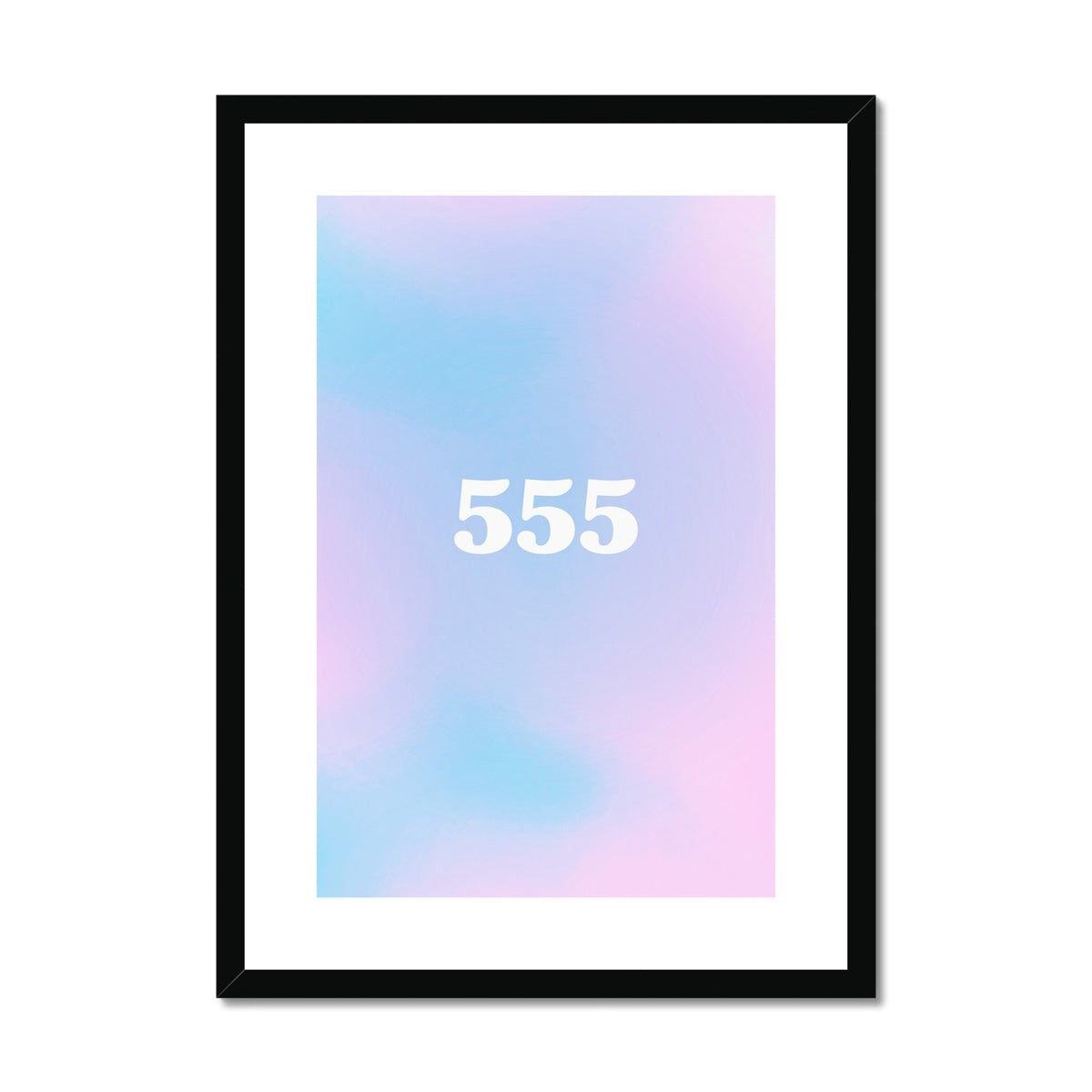 An angel number art print with a gradient aura. Add a touch of angel energy to your walls with a angel number auras. The perfect wall art posters to create a soft and dreamy aesthetic with your apartment or dorm decor. 555 Change: Something New Is Coming.