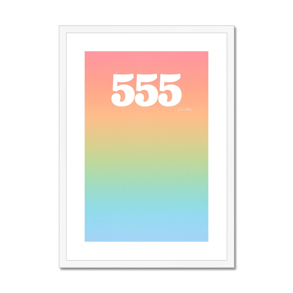 An angel number art print with a gradient aura. Add a touch of angel energy to your walls with a angel number auras. The perfect wall art posters to create a soft and dreamy aesthetic with your apartment or dorm decor. 555 Change: Something New Is Coming.