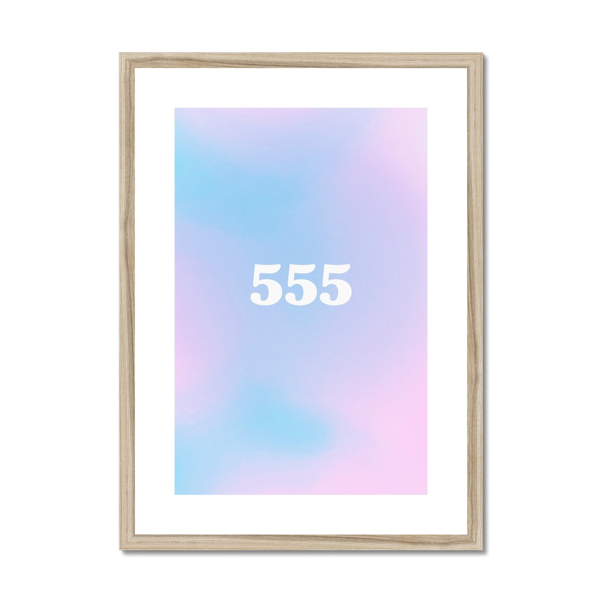 An angel number art print with a gradient aura. Add a touch of angel energy to your walls with a angel number auras. The perfect wall art posters to create a soft and dreamy aesthetic with your apartment or dorm decor. 555 Change: Something New Is Coming.