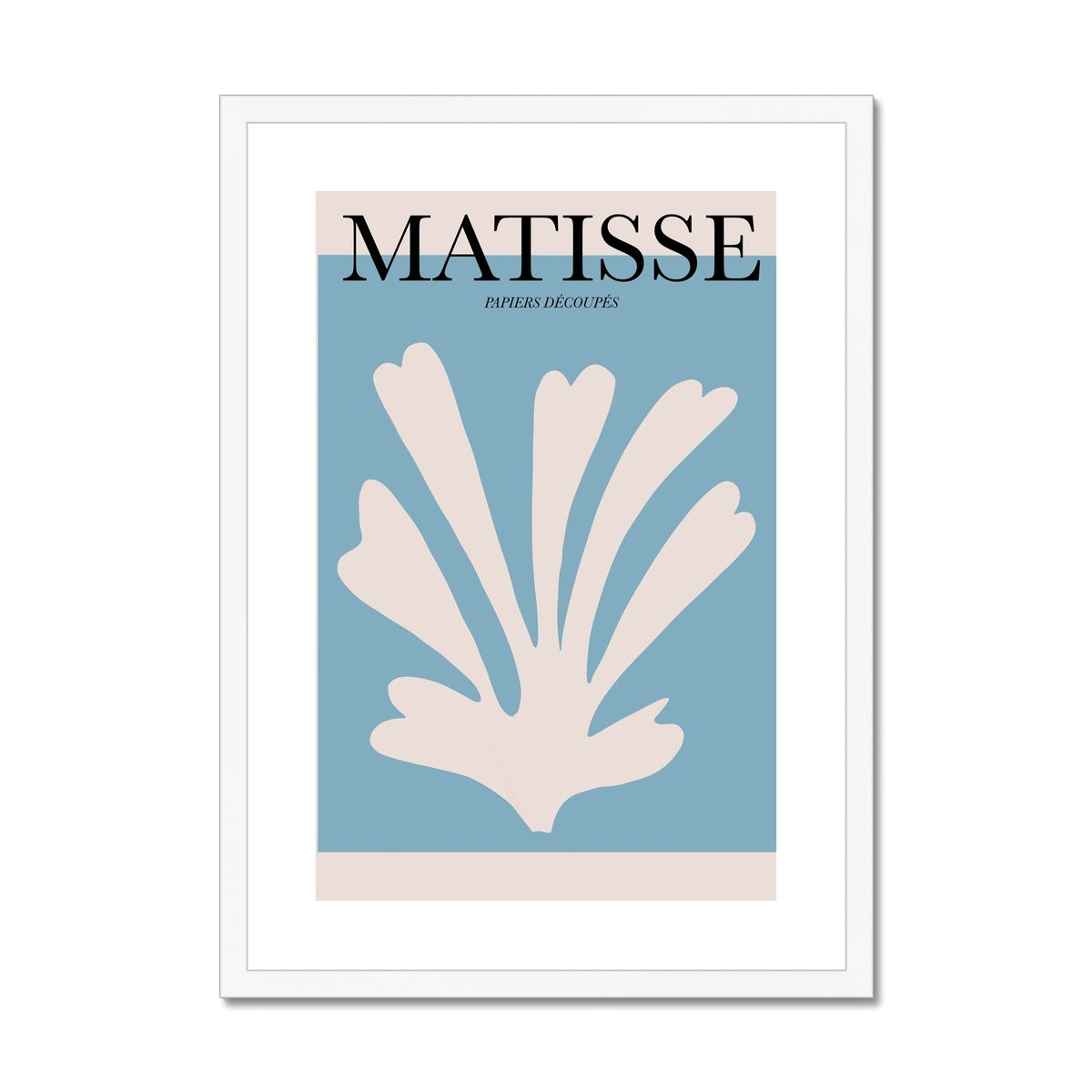 © les muses / Matisse wall art prints featuring flora cut outs or "Papiers Découpés" in a danish pastel style. Matisse exhibition posters with paper cut-outs. Berggruen & Cie museum prints for your gallery wall.