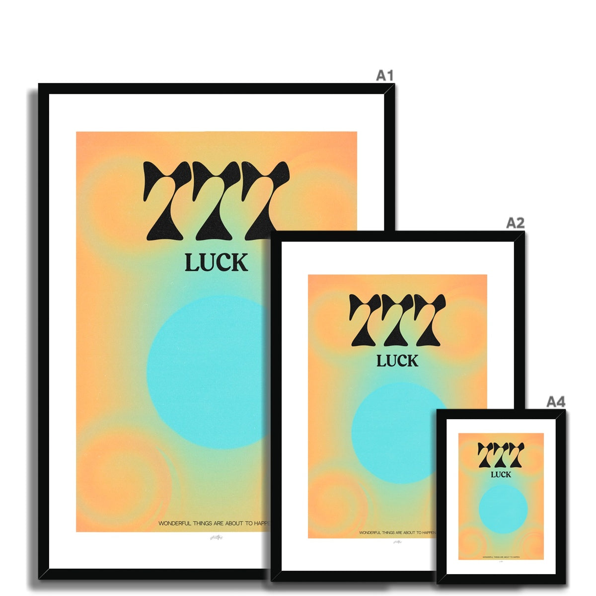 An angel number art print with a gradient aura. Add a touch of angel energy to your walls with a angel number auras. The perfect wall art posters to create a soft and dreamy aesthetic with your apartment or dorm decor. 777 Luck: Wonderful Things Are About To Happen