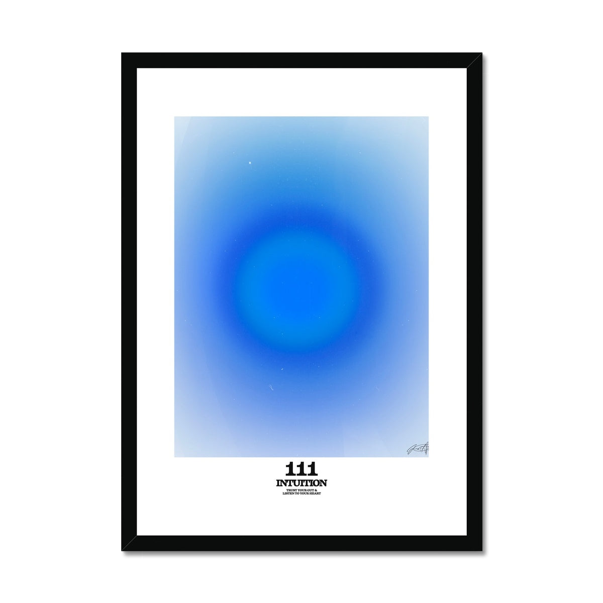 An angel number art print with a gradient aura. Add a touch of angel energy to your walls with a angel number auras. The perfect wall art posters to create a soft and dreamy aesthetic with your apartment or dorm decor. 111 Intuition: Trust Your Gut & Listen To Your Heart