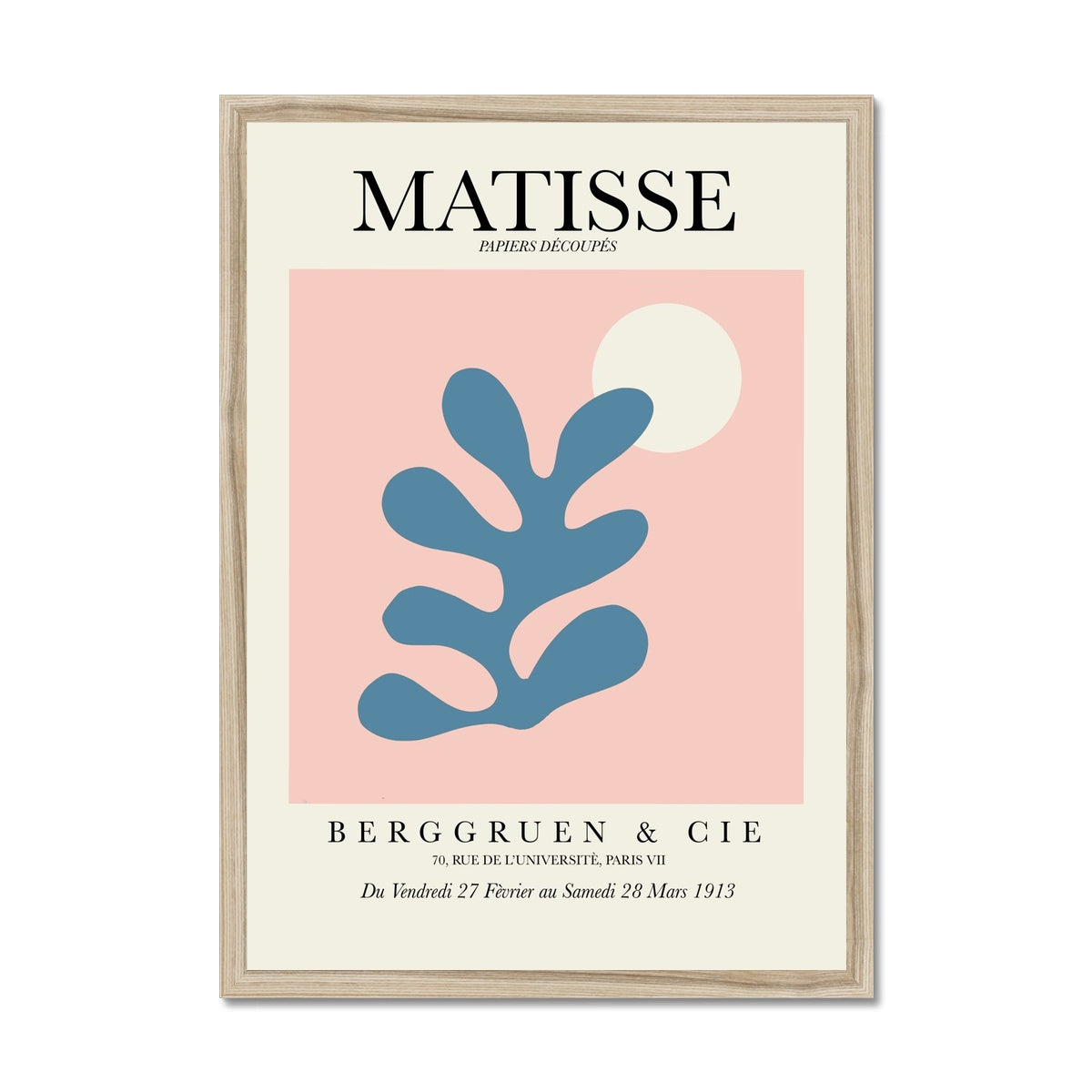 © les muses / Matisse wall art prints featuring flora cut outs or "Papiers Découpés" in a danish pastel style. Matisse exhibition posters with paper cut-outs. Berggruen & Cie museum prints for your gallery wall.