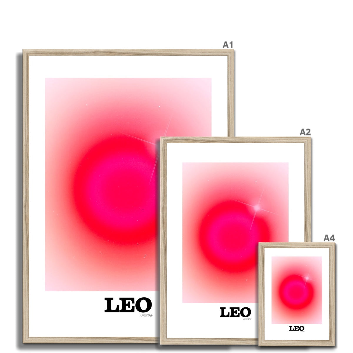 Leo Aura art print by Les Muses. Zodiac sign wall art. Aesthetic gradient star sign poster. Astrology artwork collection.