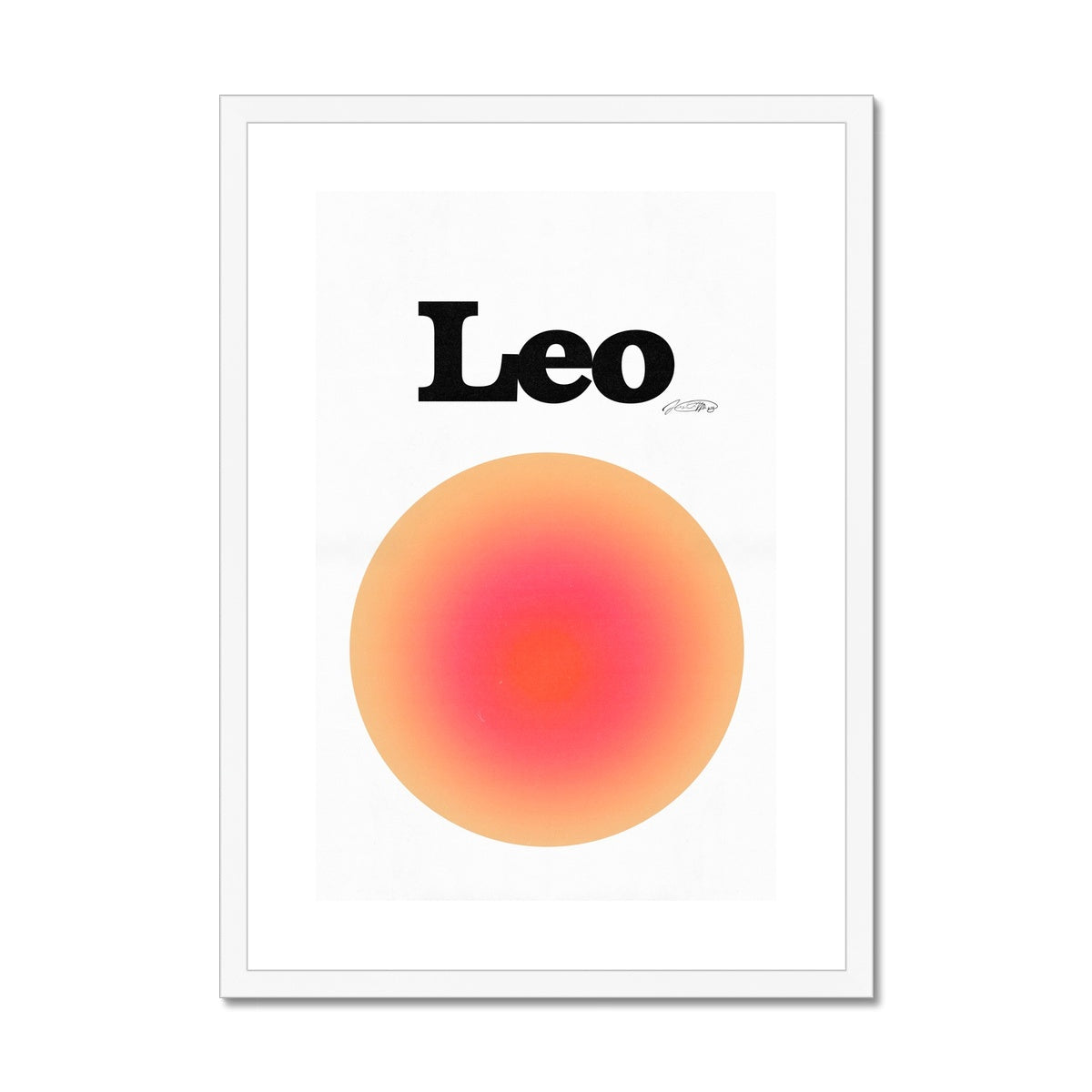 Leo Aura art print by Les Muses. Zodiac sign wall art. Aesthetic gradient star sign poster. Astrology artwork collection.