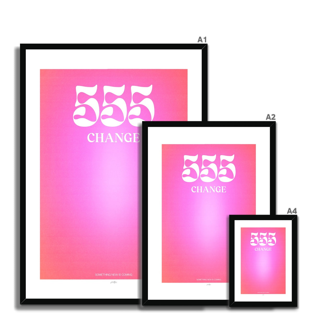 An angel number art print with a gradient aura. Add a touch of angel energy to your walls with a angel number auras. The perfect wall art posters to create a soft and dreamy aesthetic with your apartment or dorm decor. 555 Change: Something New Is Coming.