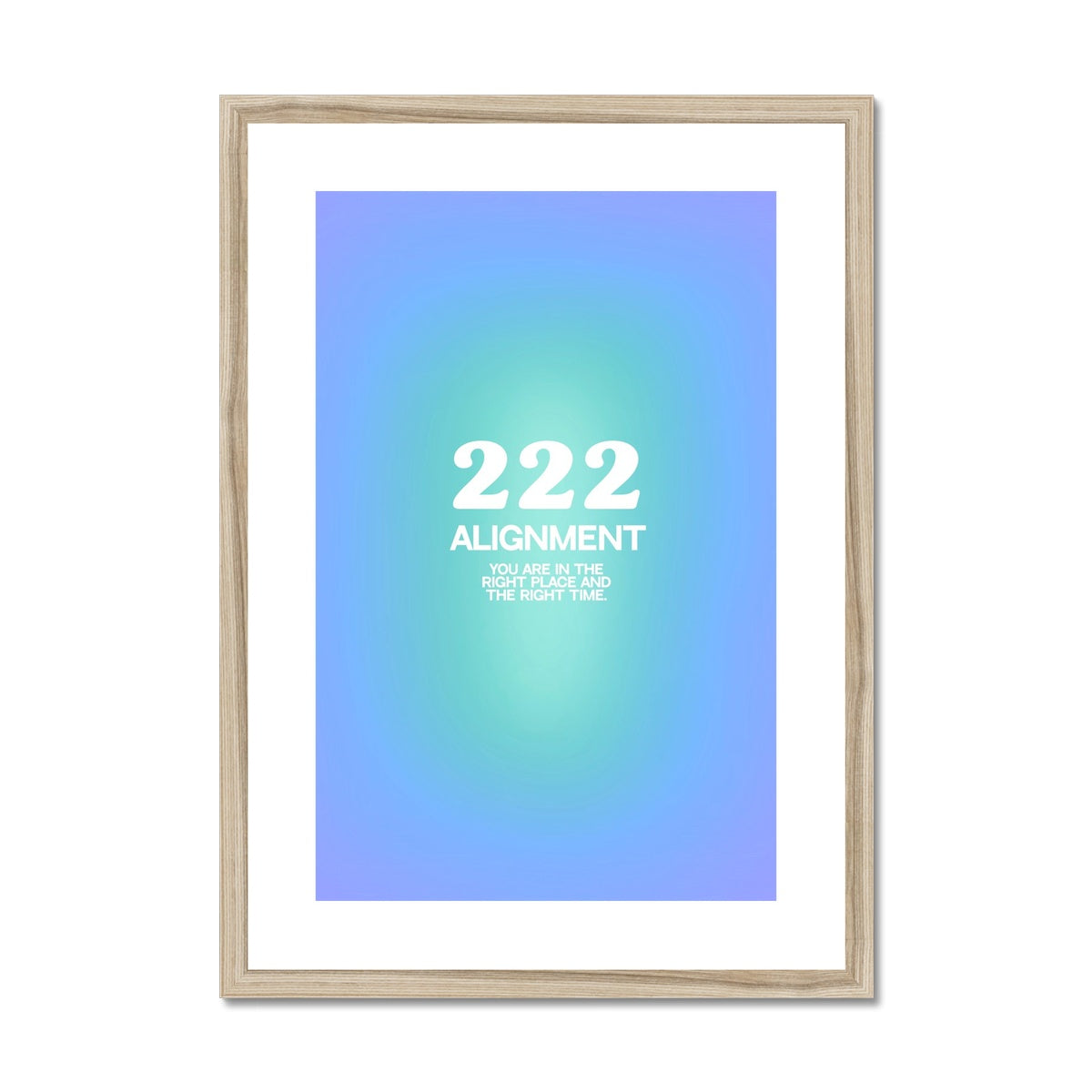 An angel number art print with a gradient aura. Add a touch of angel energy to your walls with a angel number auras. The perfect wall art posters to create a soft and dreamy aesthetic with your apartment or dorm decor. 222 Alignment: You Are In The Right Place And The Right Time.