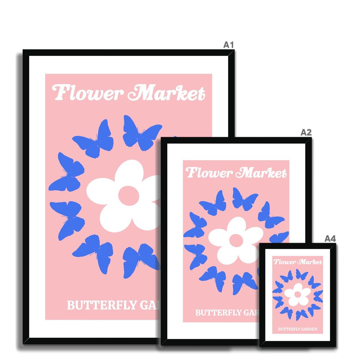 © les muses / Our Flower Market / Butterfly Garden collection features art prints with a retro daisy design and an illustration of butterflies under original hand drawn typography. The danish pastel
poster is an aesthetic addition to any gallery wall.