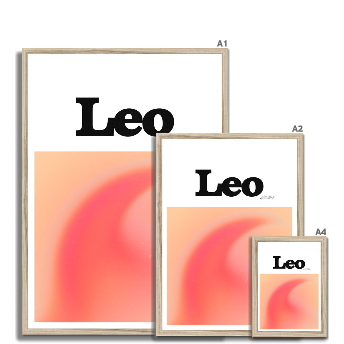 Leo Aura art print by Les Muses. Zodiac sign wall art. Aesthetic gradient star sign poster. Astrology artwork collection.