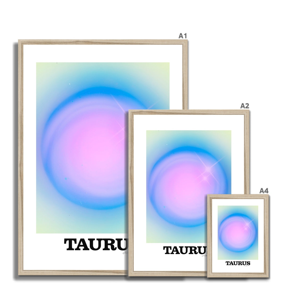 Our Taurus Aura art print is the perfect wall art to show off your star sign. Find a zodiac gradient print or poster in our astrology collection.