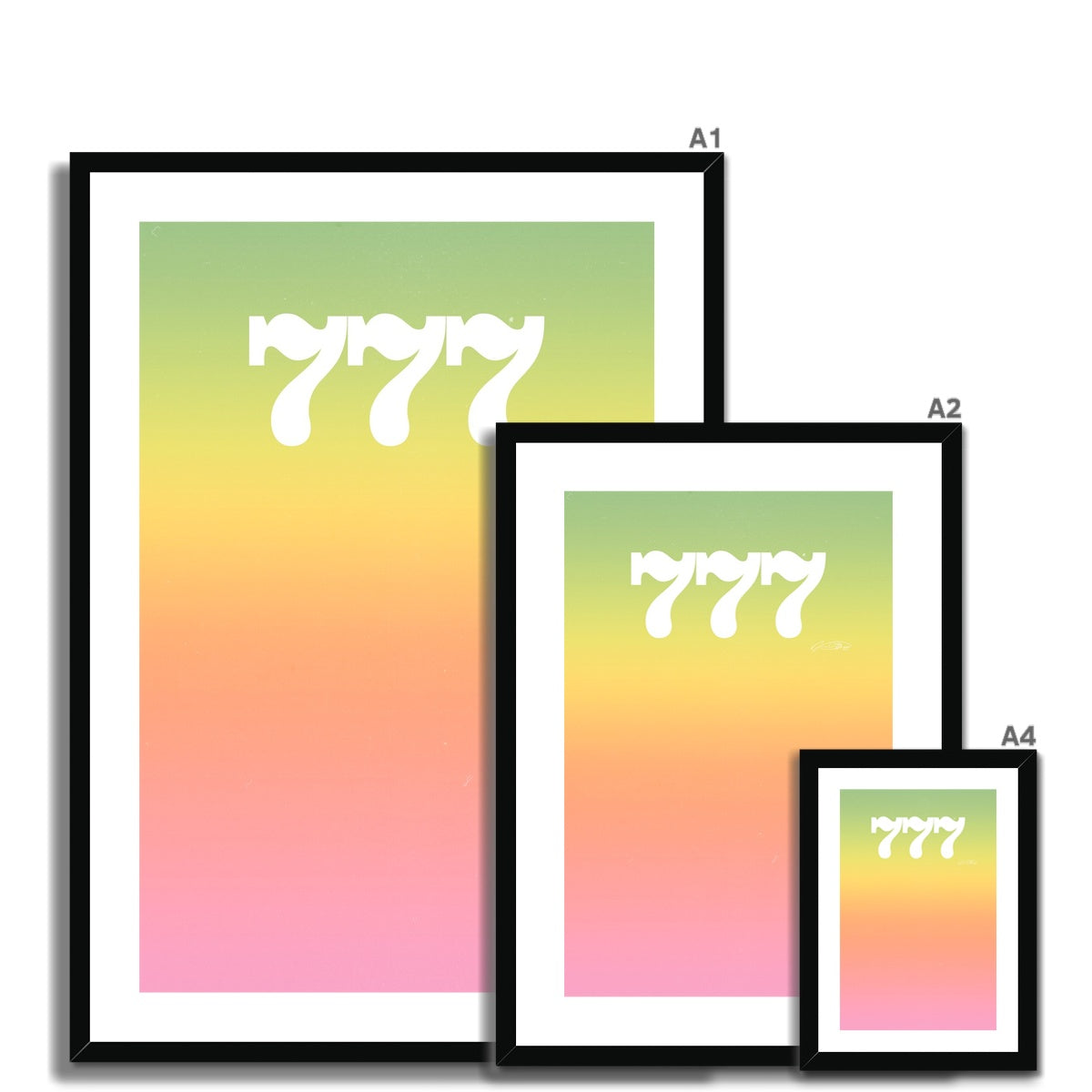 An angel number art print with a gradient aura. Add a touch of angel energy to your walls with a angel number auras. The perfect wall art posters to create a soft and dreamy aesthetic with your apartment or dorm decor. 777 Luck: Wonderful Things Are About To Happen