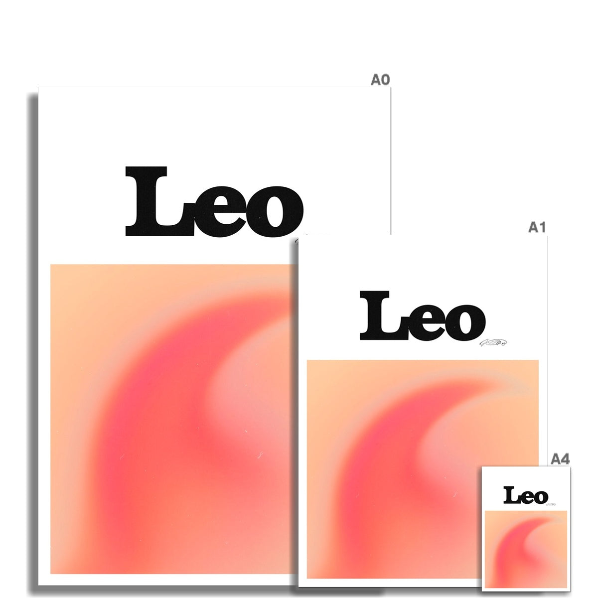 Leo Aura art print by Les Muses. Zodiac sign wall art. Aesthetic gradient star sign poster. Astrology artwork collection.